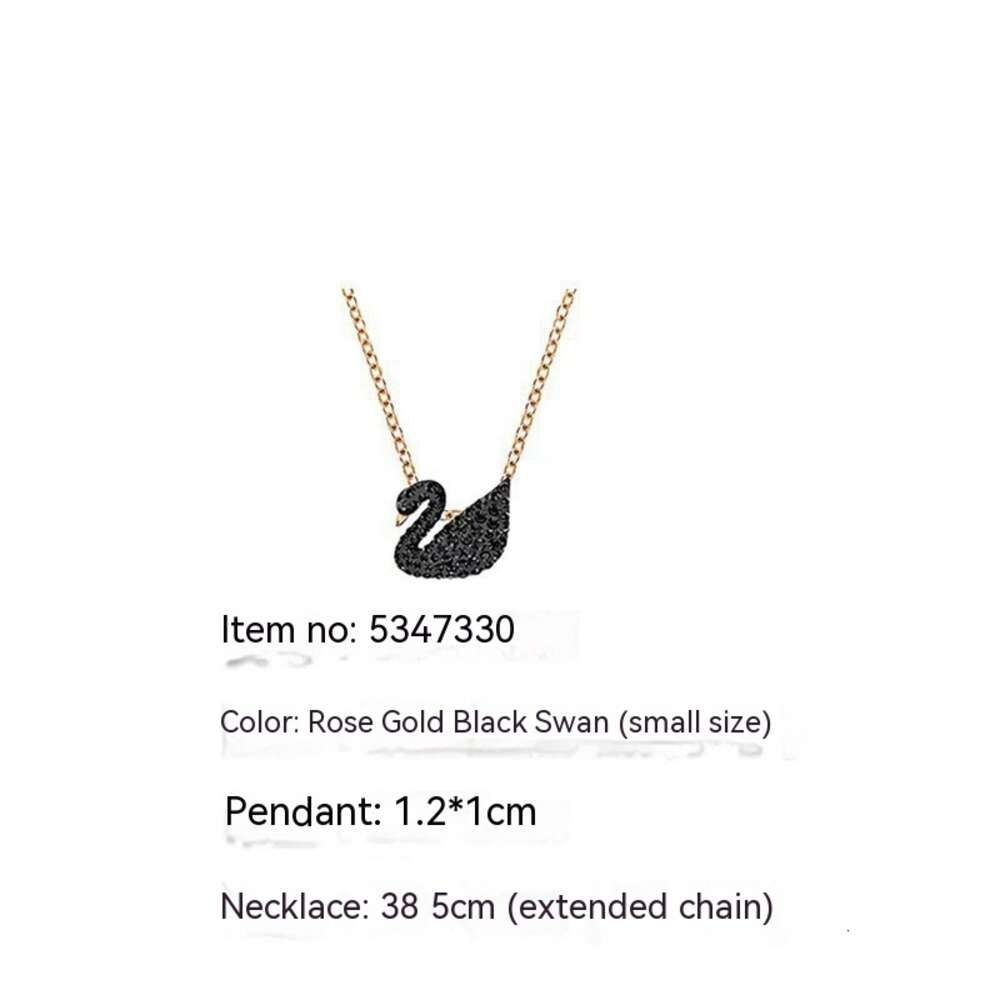 Rose Gold Black Swan Necklace (liten)