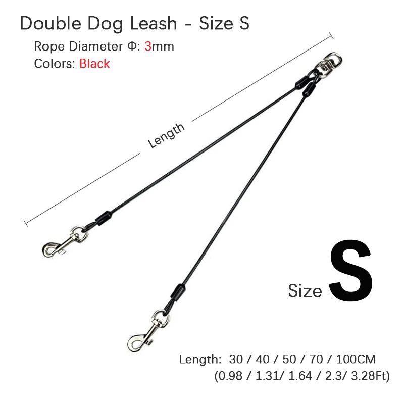 Color:2 Dog Leash Black S