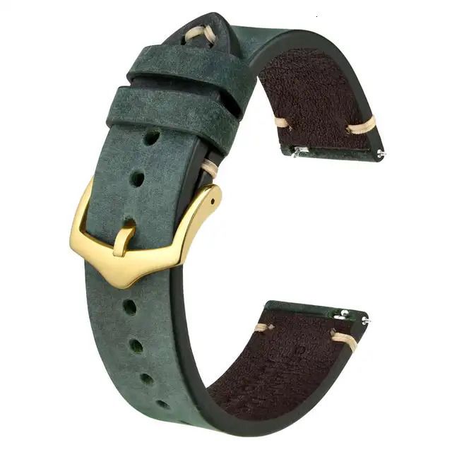 Green - Gold Buckle-22mm