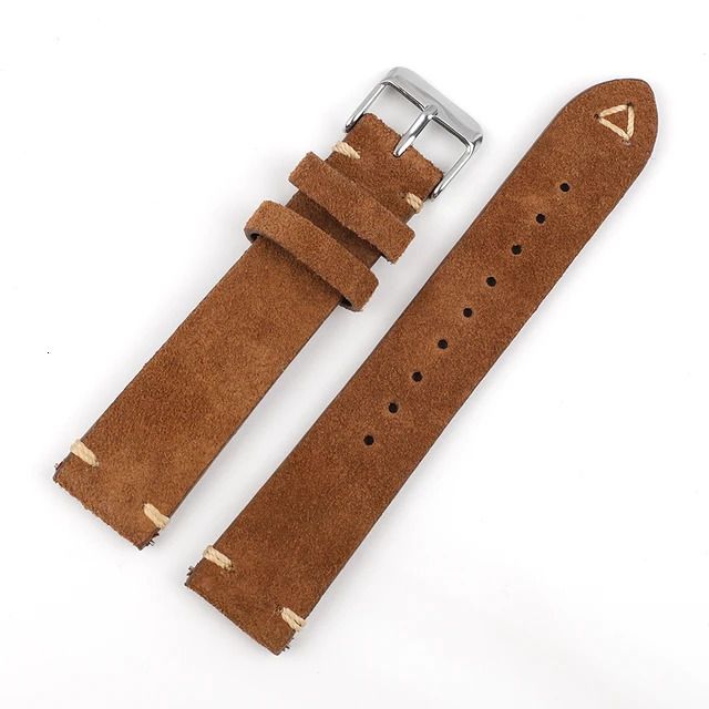 Brown-22 millimetri argento Buckle