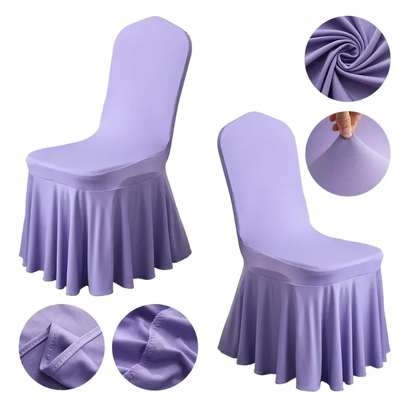 Housse de chaise 4pcs Violet clair