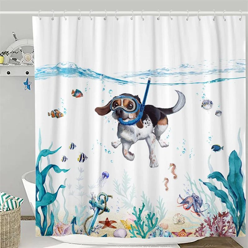 Color:1pcs Bath Curtain 9