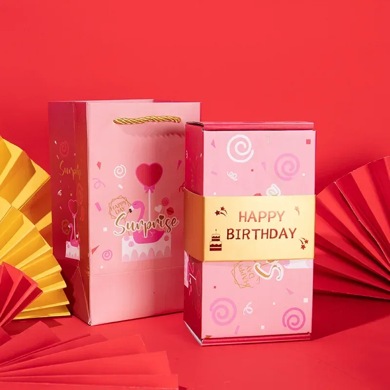 as shown 10pcs Box HAPPY BIRTHDY-Pink