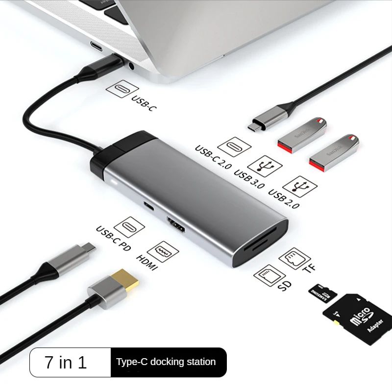 Kolor: 7 w 1 szary USB C