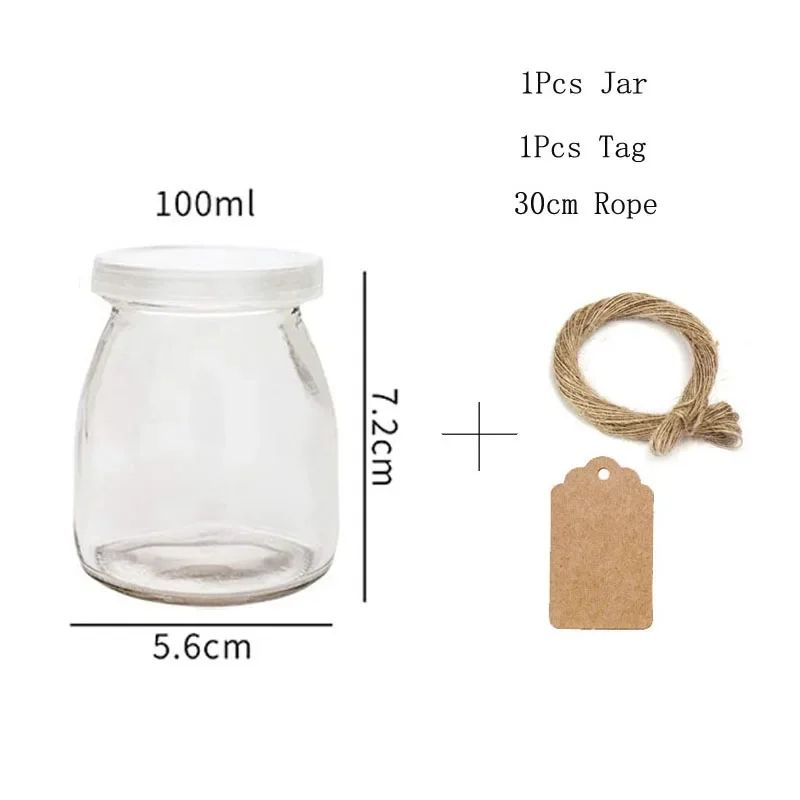 Color:100ml clear lid tags