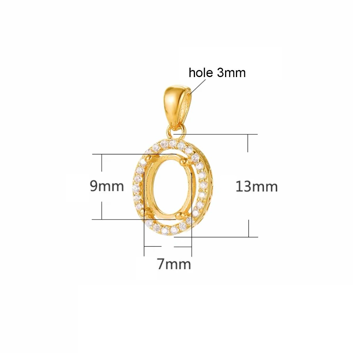 Cor: 7x9mm de ouro