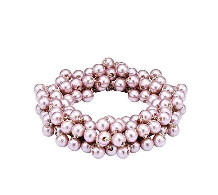 Pearl Hair Ring - Pink Thread