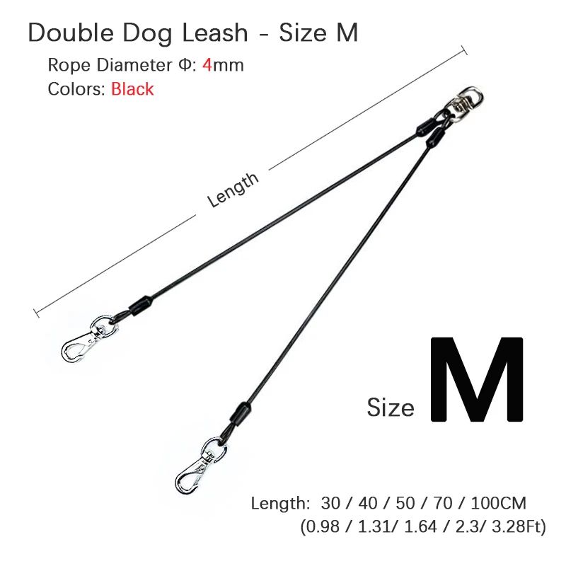 Color:2 Dog Leash Black M