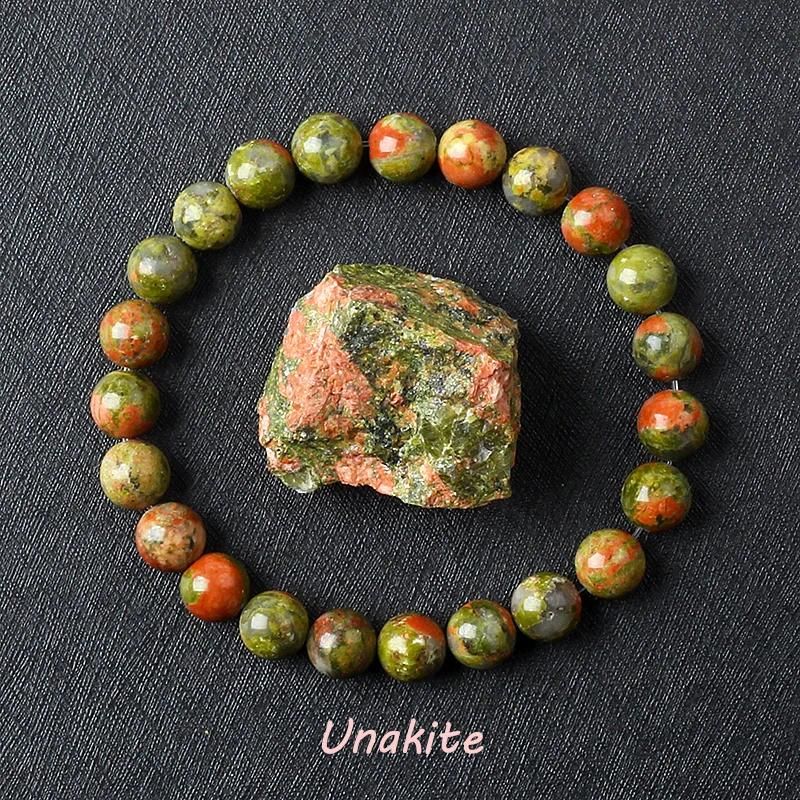 Contas de 6 mm 17 cm-6,7 polegadas 2 Unakite