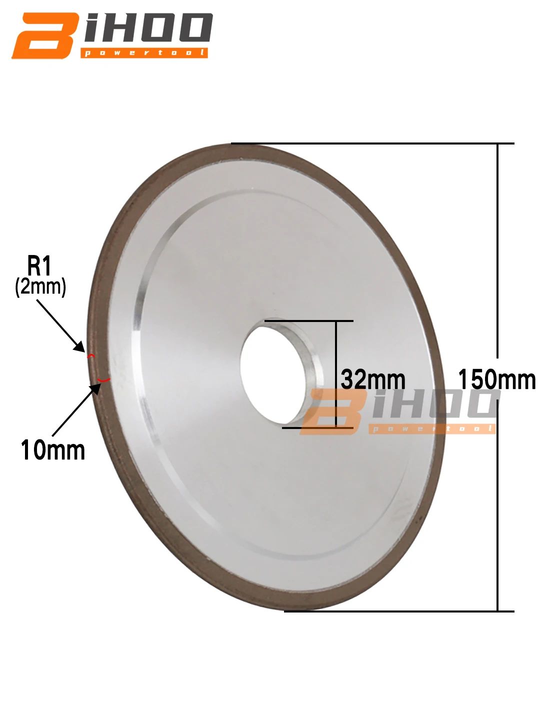 Outer Diameter:150x32x10xR1mm