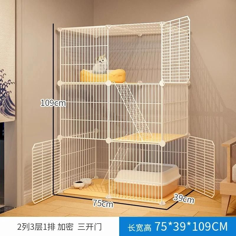 Single Cat Cage White-75x39x109cm