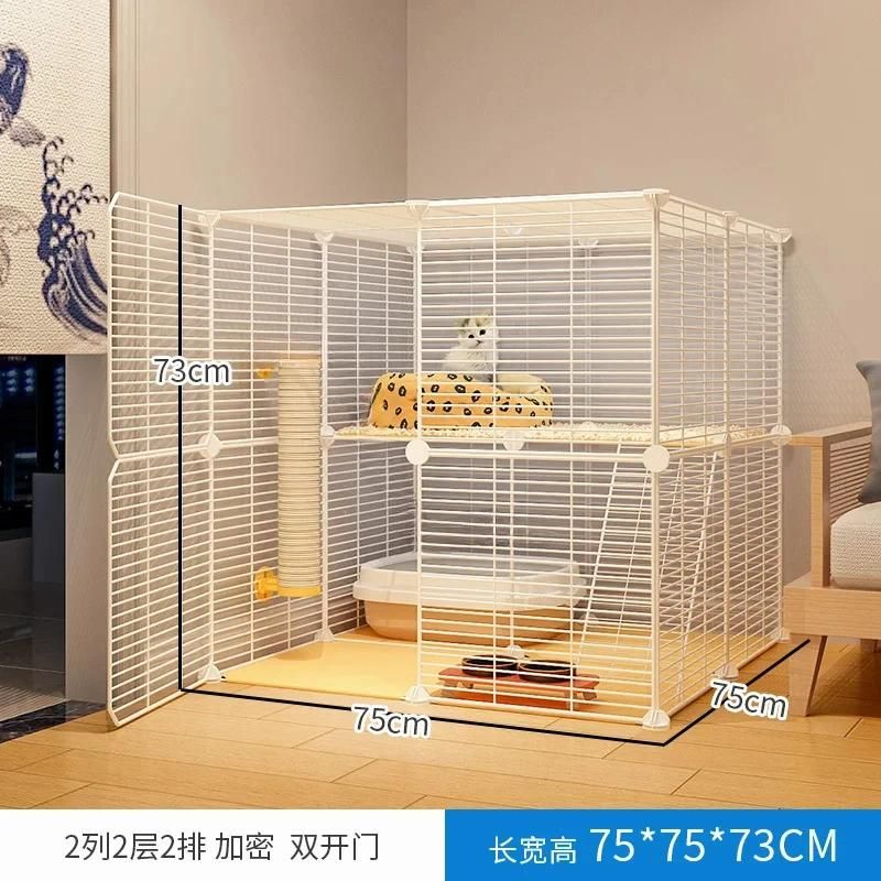 single cat cage white-75x75x73cm2