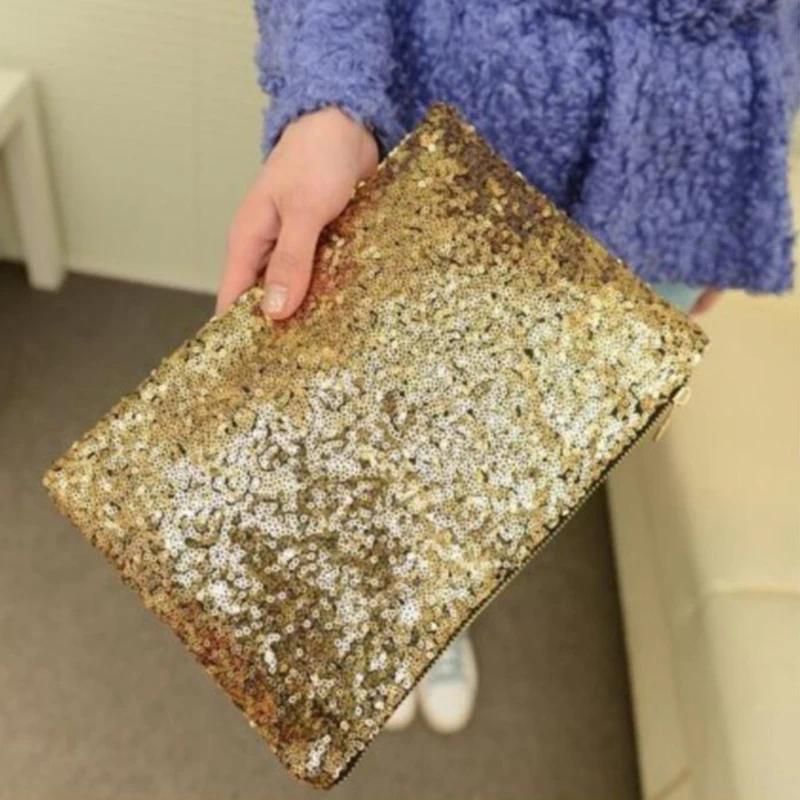 Gold clutch bag