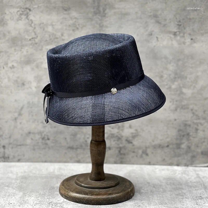 Navy Bow Bucket Hat