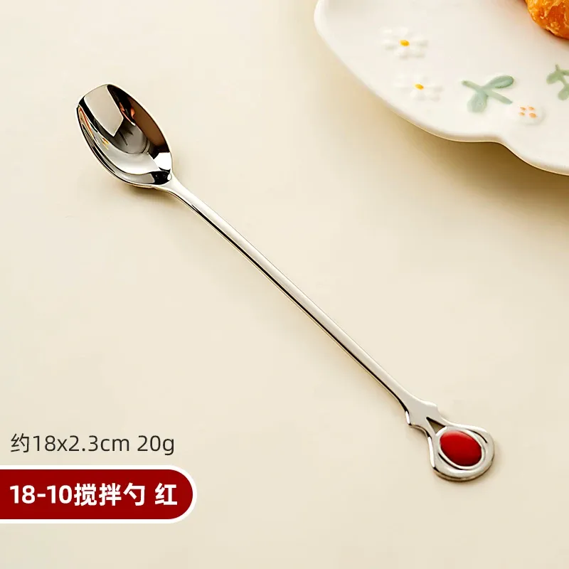 Red mixing spoon