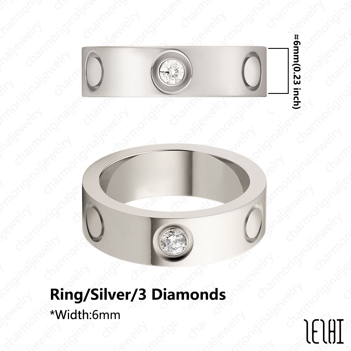 6mm/Silver+Diamonds