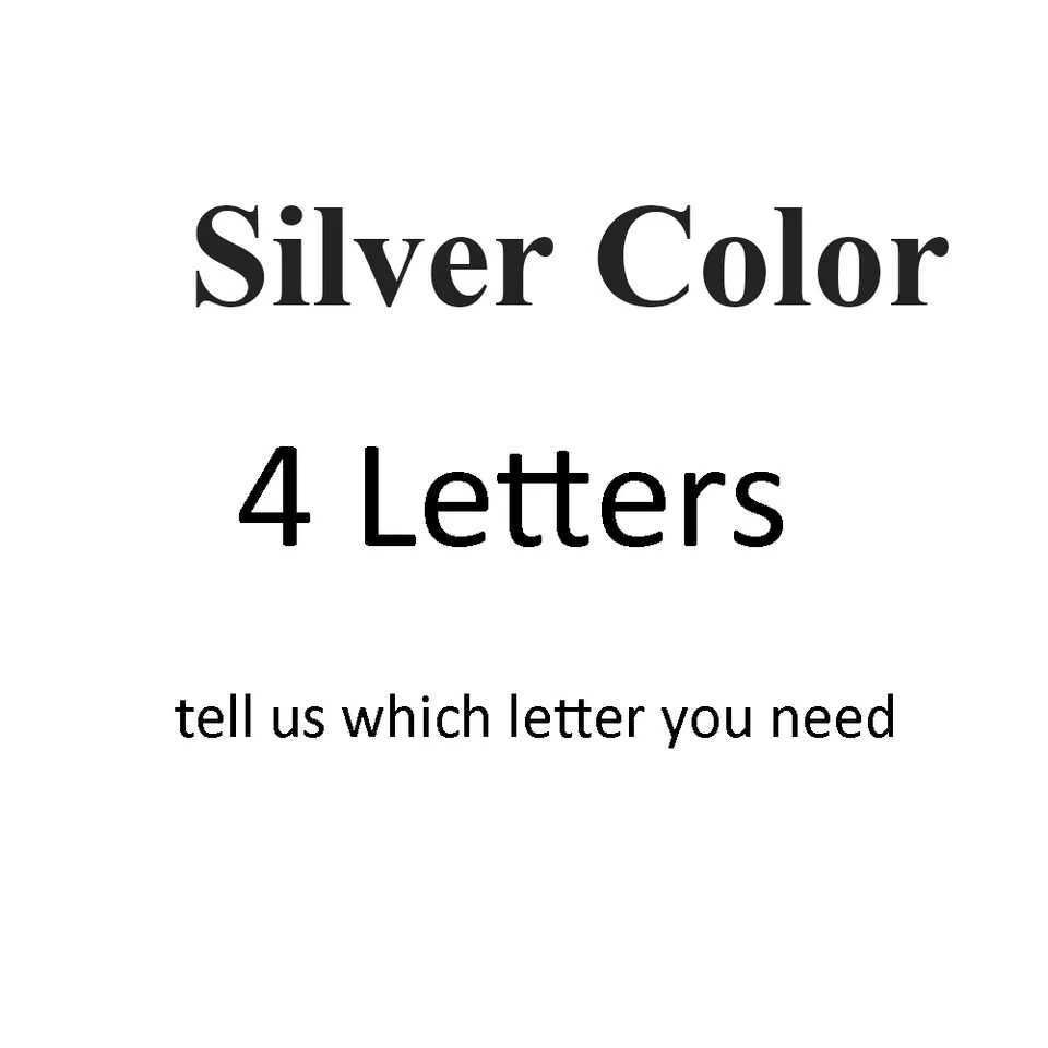Zilverkleur-4 letters-groot formaat diy