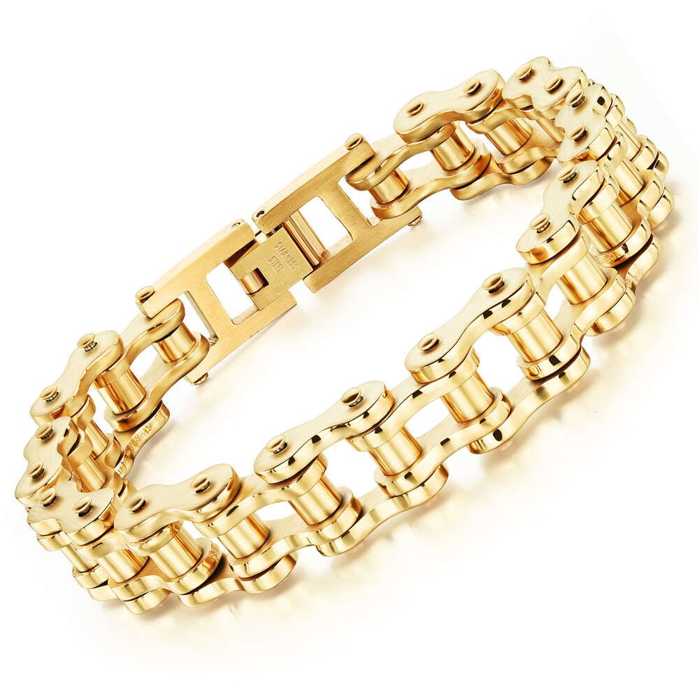 781- Bracciale in acciaio Oro 21,5 cm