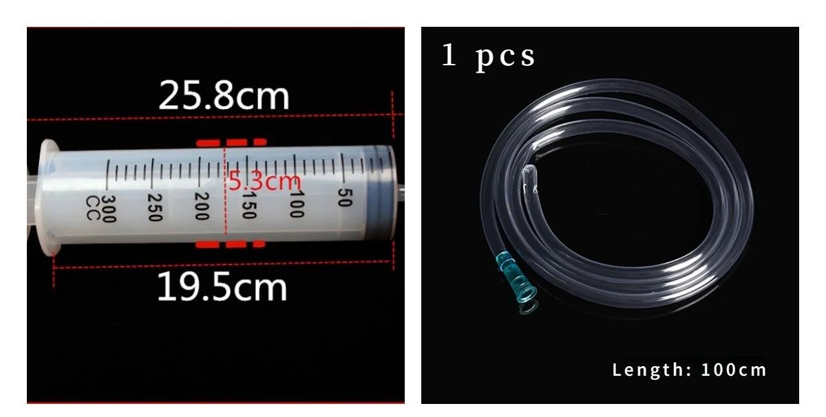 Färg: 300cc och 100 cm slang