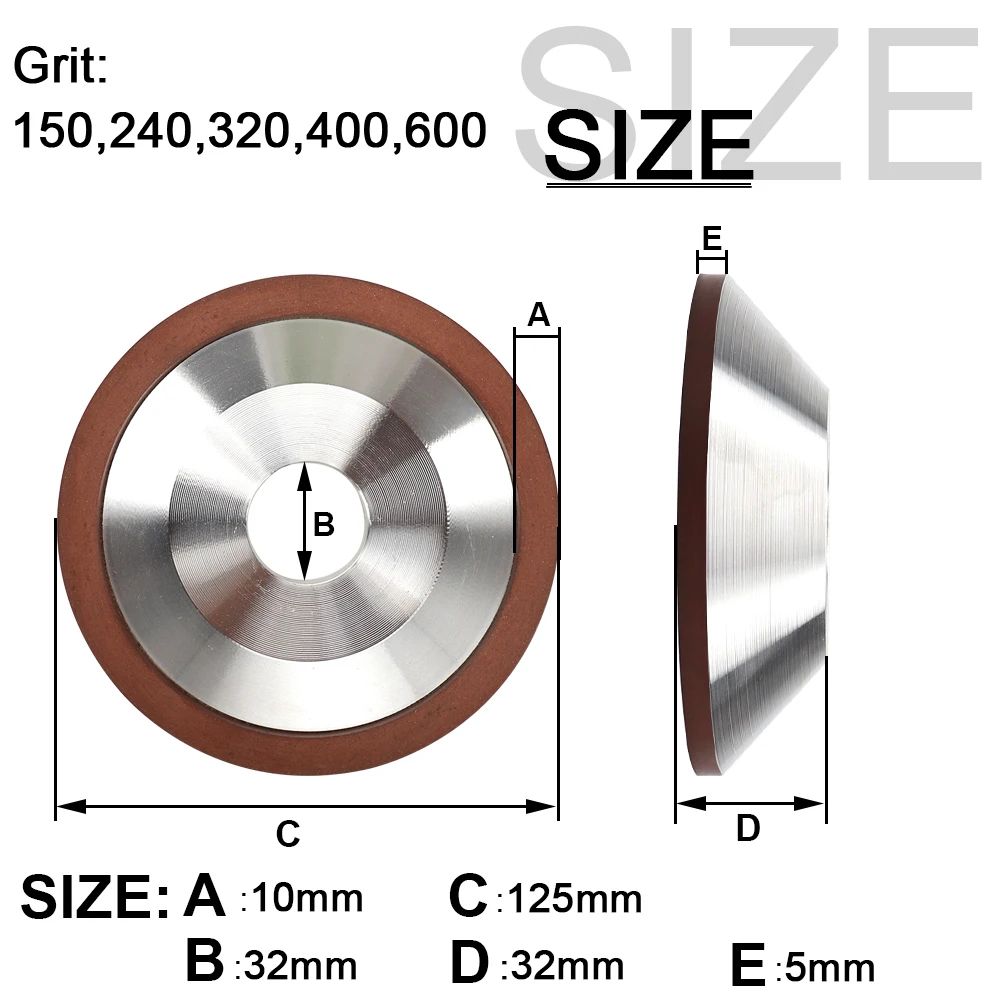 外径：125x32x10mmgrit：600