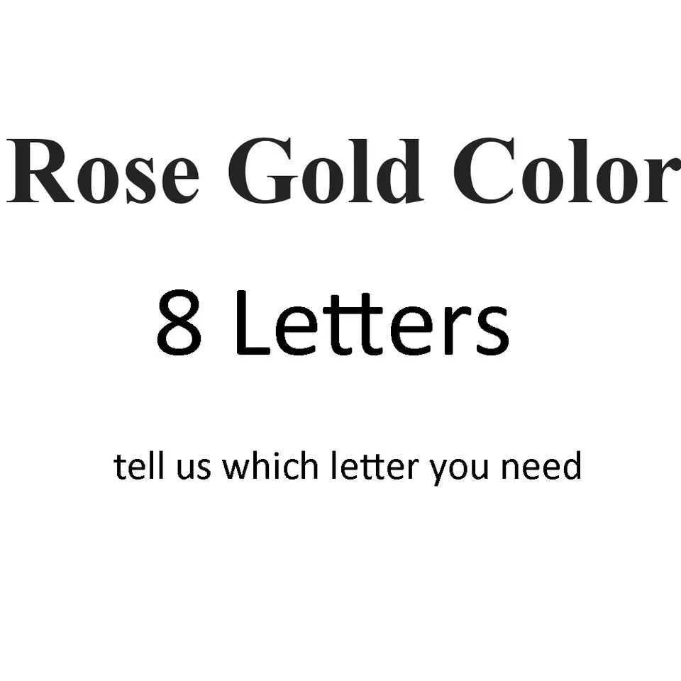 Rose goud kleur-8 letters-groot formaat D