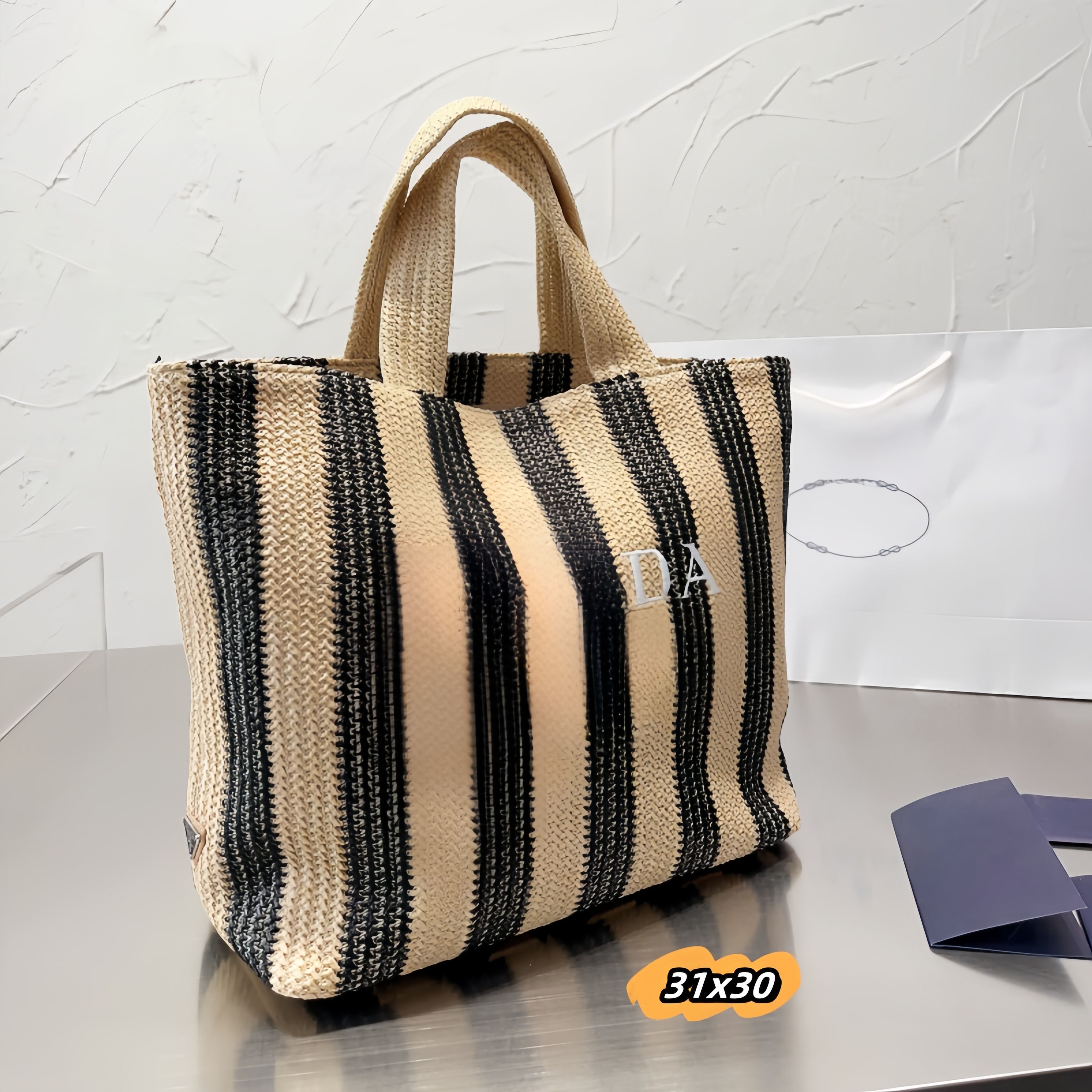 Stripe beige+black 31x30