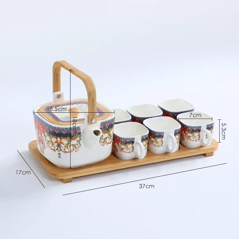 Pot 6 tasses avec plateau