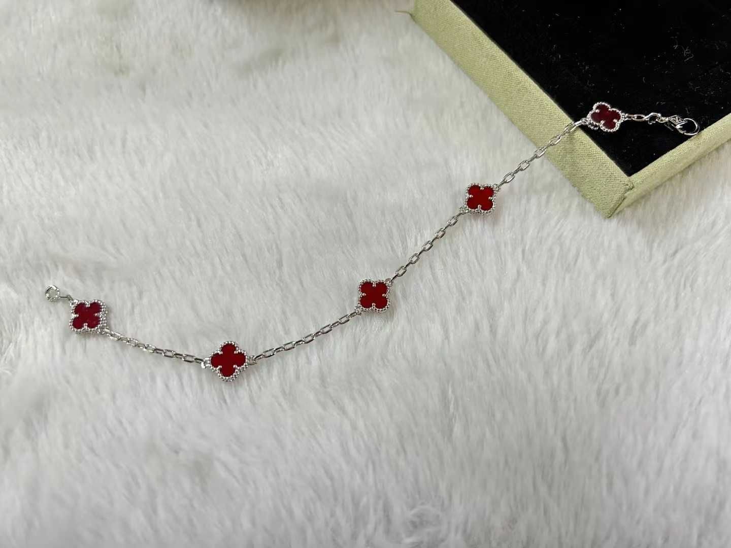 Five Flower Red Shell White Gold-Mini