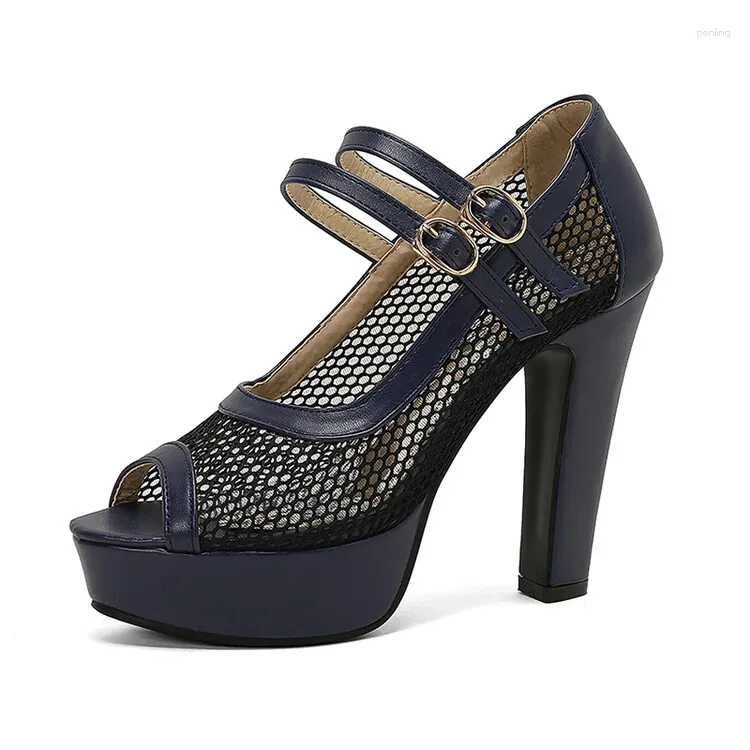 Navy Blue Net Shoes