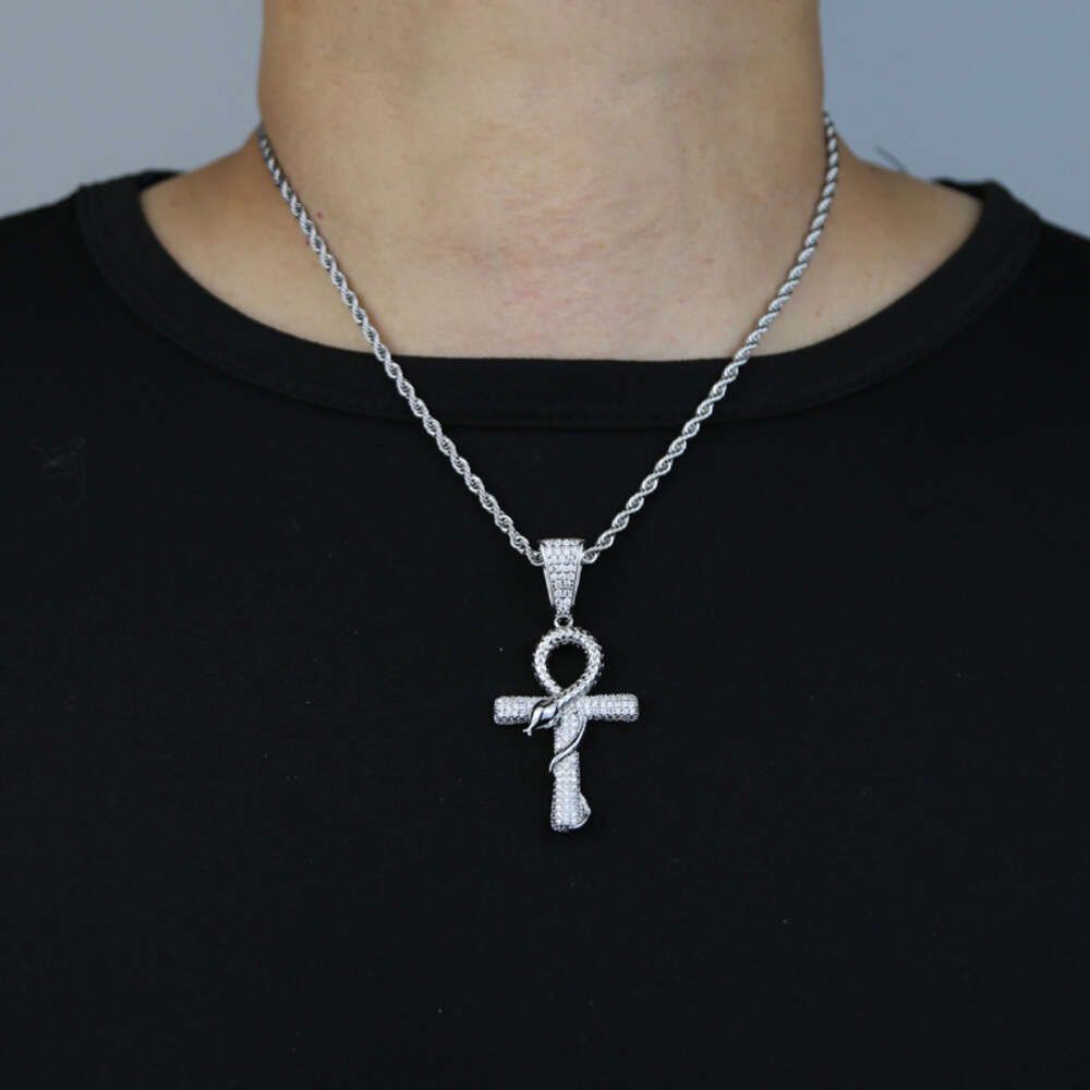 Silver-Cross-with Rope Chain