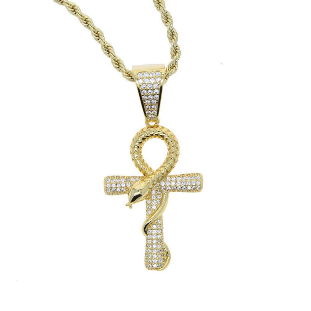 Gold-Cross-with Rope Chain