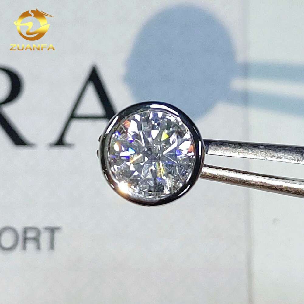 argento+moissanite 8 mm*2 pezzi-8 mm