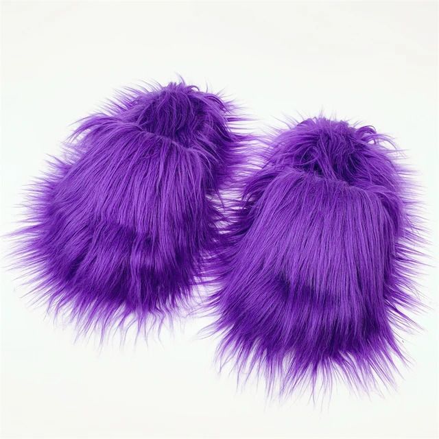 Green Fur Slippers