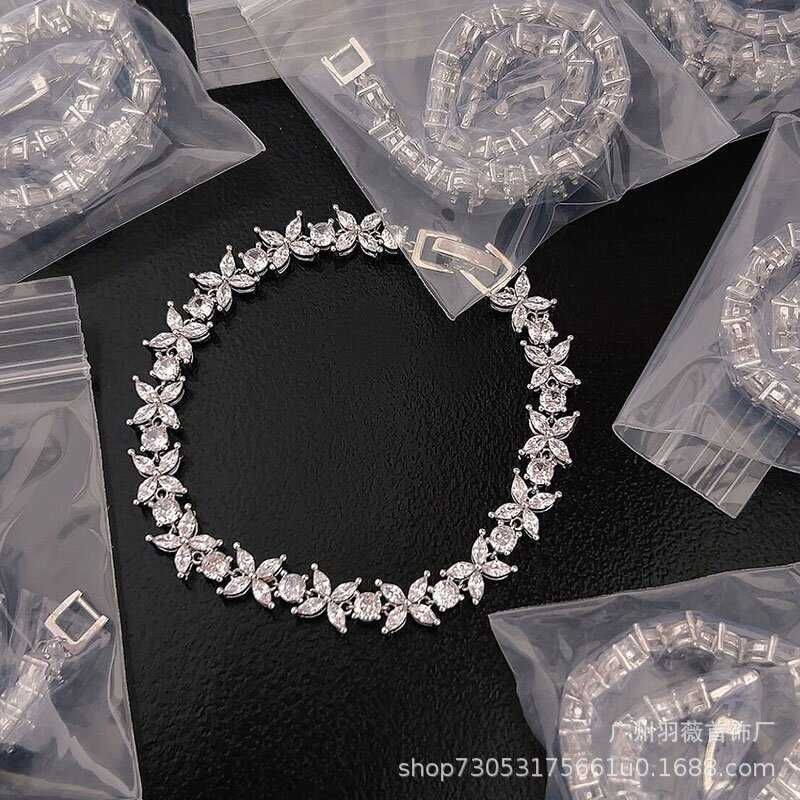 Volldiamant-Armband-925 Silber