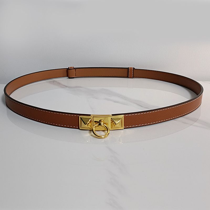 Golden buckle+Brown belt