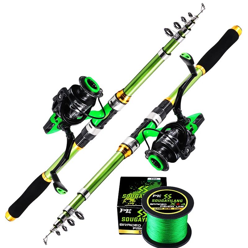 Color:greenBundles:2.7m rod 4000 reel