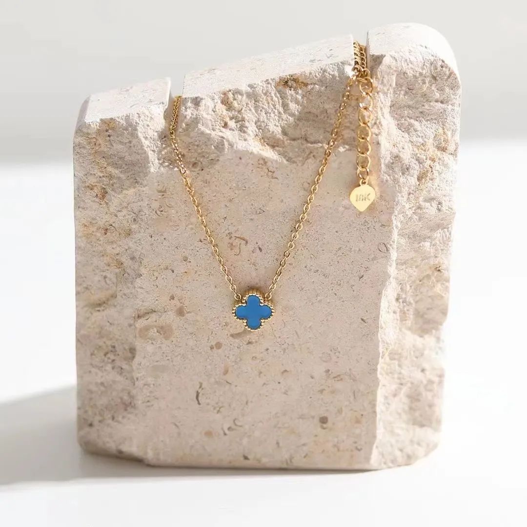 Xixi Mini Necklace Gold-blue