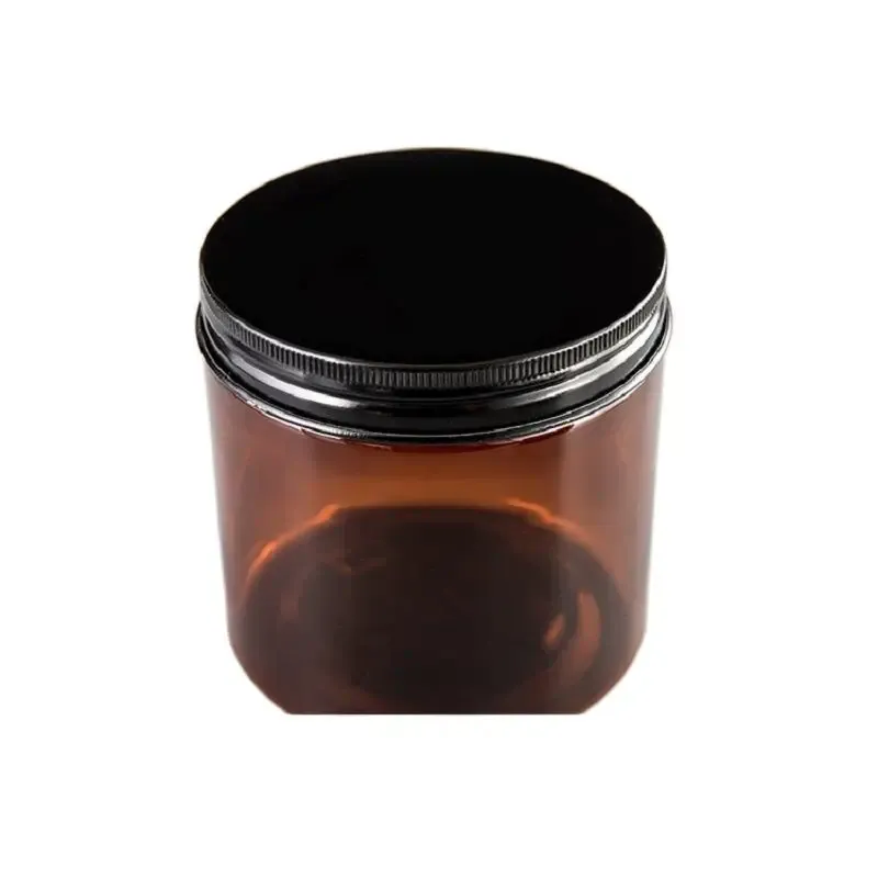 Pot marron 400 ml avec couvercle noir
