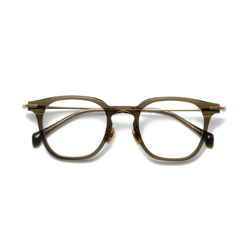 Olive green frame clear lens