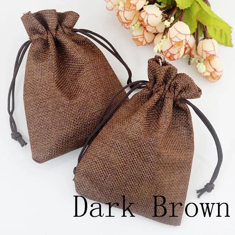 10x14cm Linen bag coffee