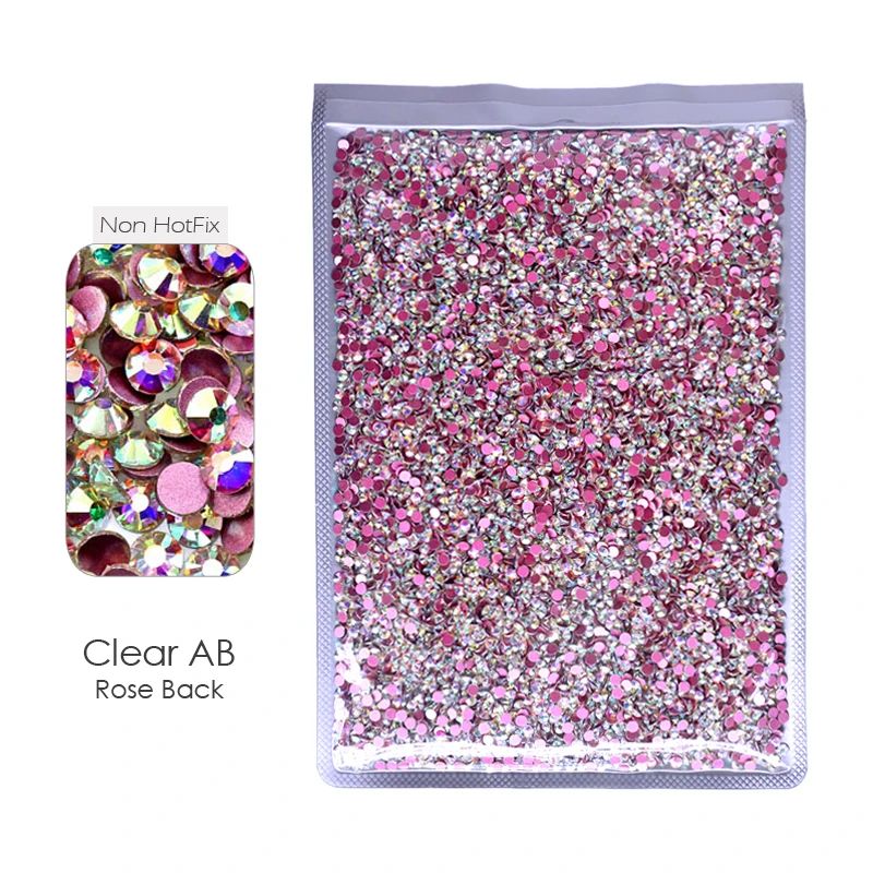 Clear AB Rose Back-SS3-14400PCS