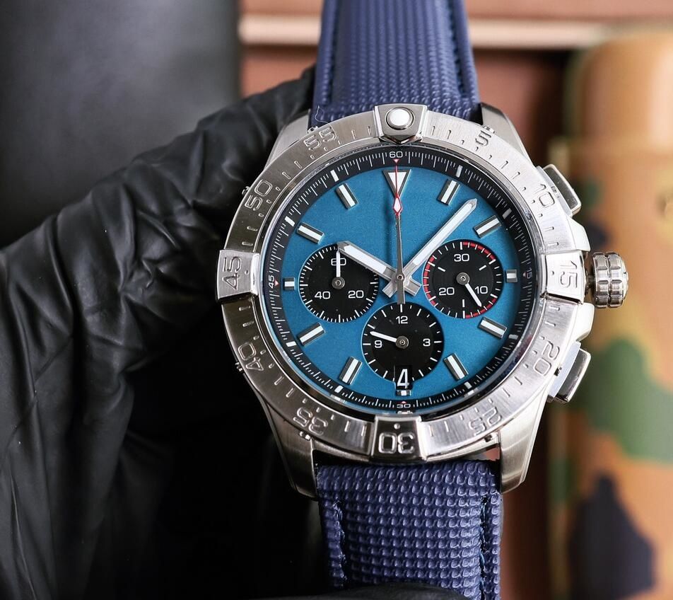 Blue belt/Silver bezel