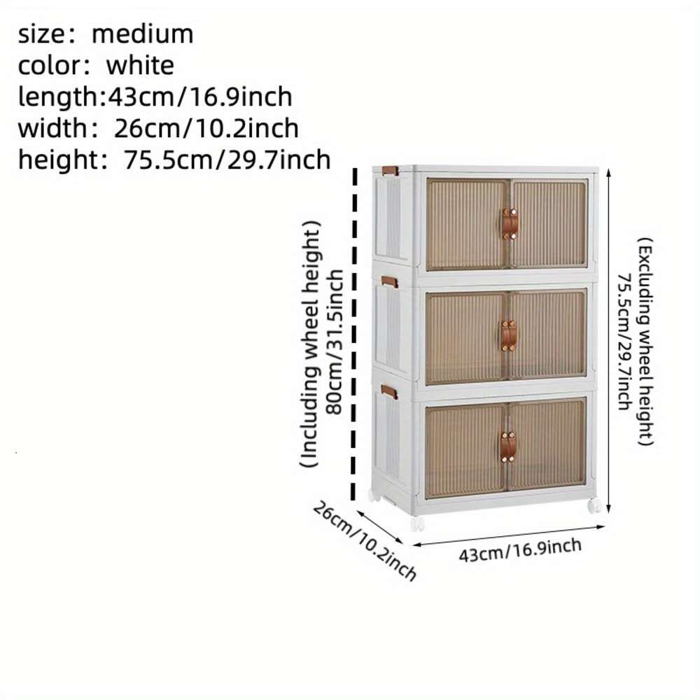 белый-средний-трехслойный складной шкаф