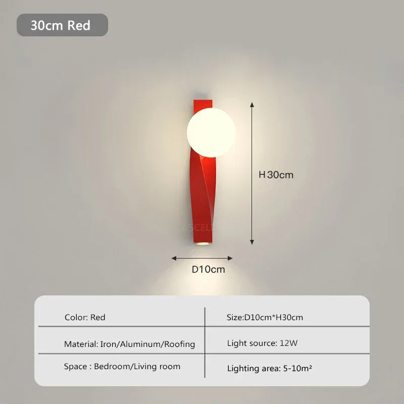Tricolor Light h 30 cm röd