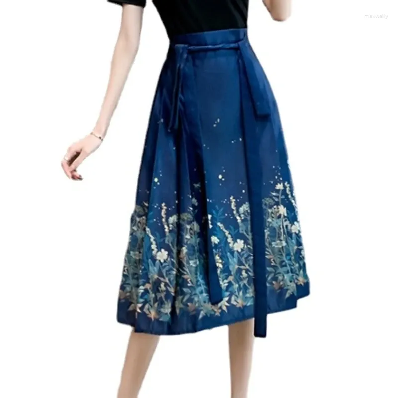 Only midi skirt blue