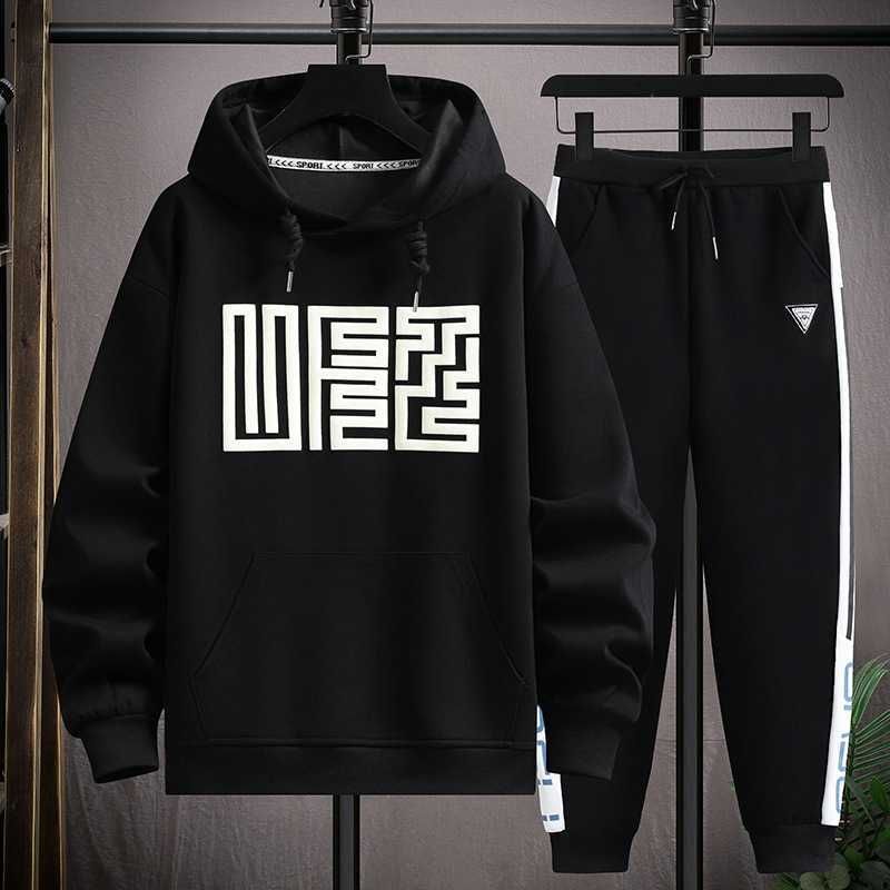 3346 Black (hoodie+pants)