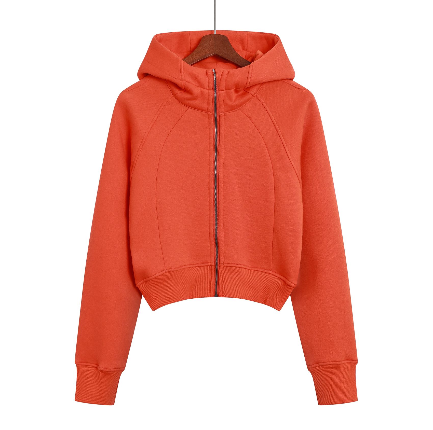 Orange  Hooded【Short Full zipper】