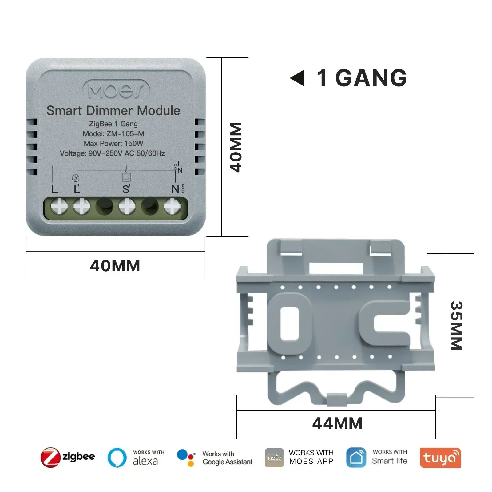 色：Zigbee 1ギャング調光器