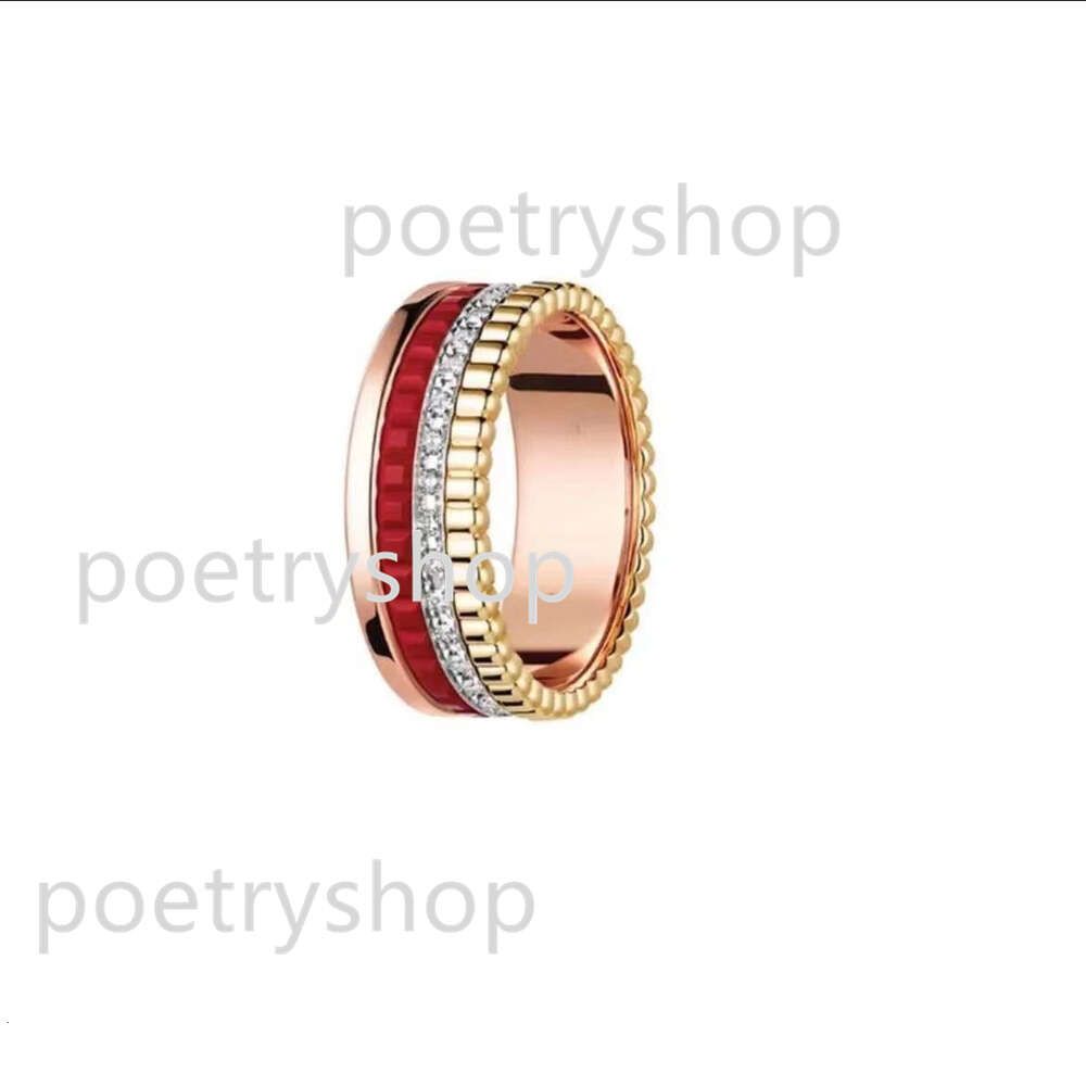 Narrow rose gold diamond red