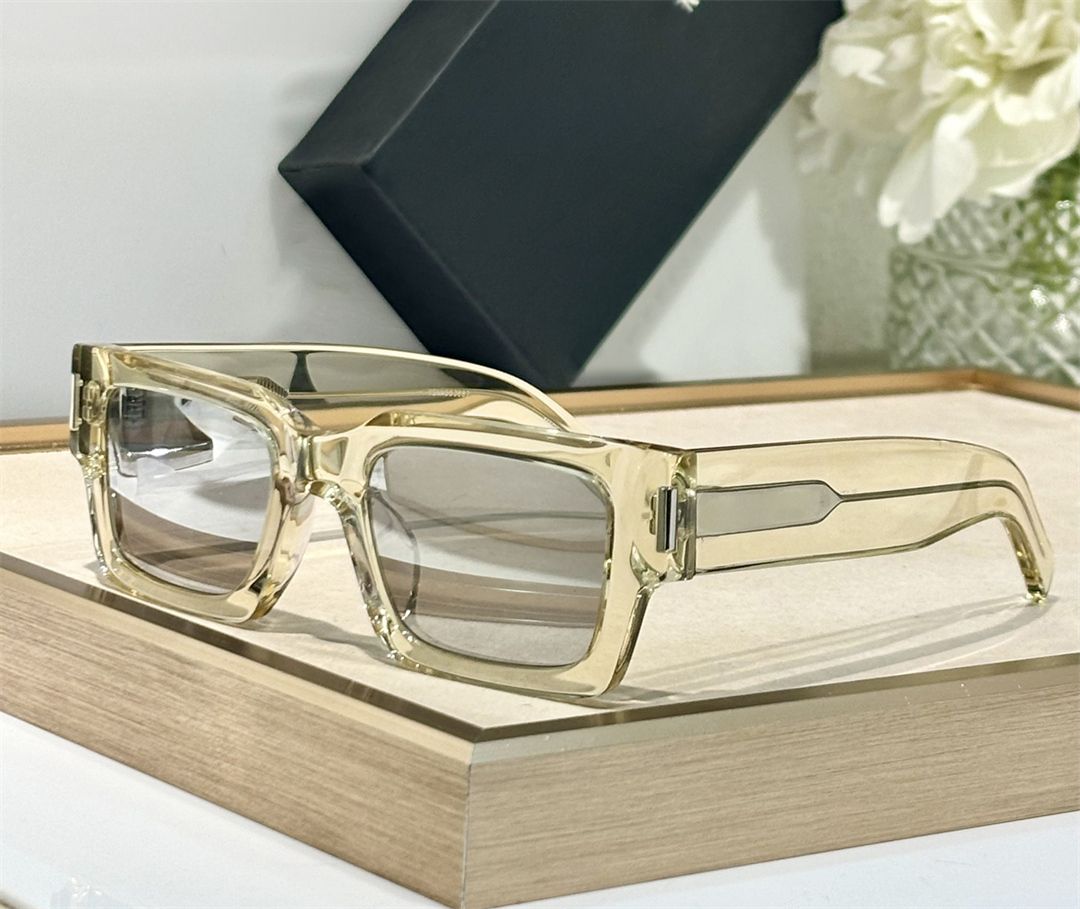 Yellow transparent frame mirror lens